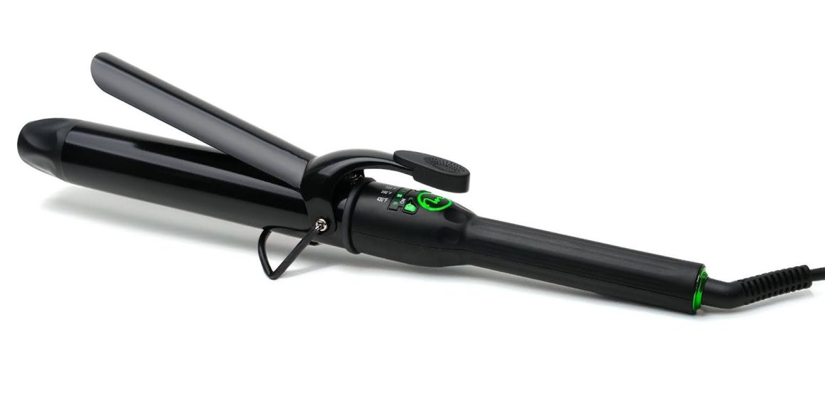 Ceramic curling iron barrel Ceramic curling iron with an even-heat barrel, shown as the MINT X-Long four-heater design