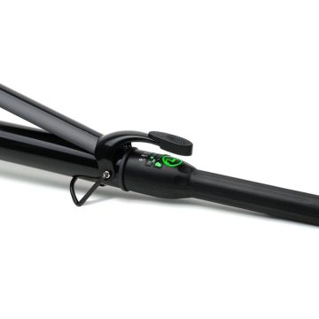 Ceramic curling iron barrel Ceramic curling iron with an even-heat barrel, shown as the MINT X-Long four-heater design